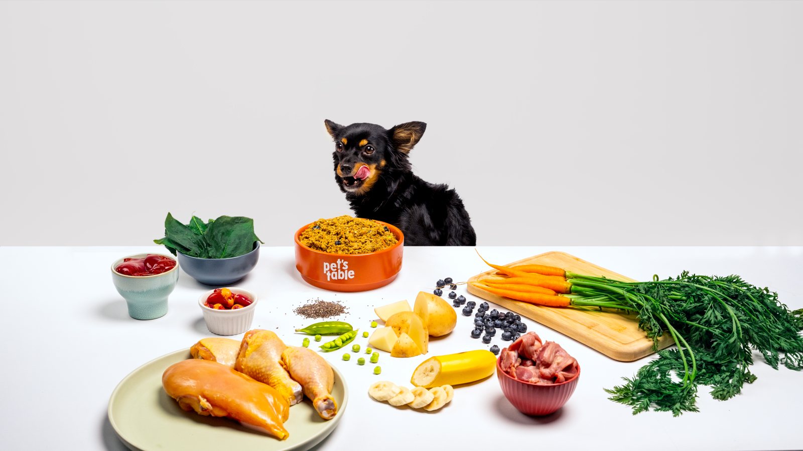 Chicken Chase: pollo, verdura y fruta alrededor del plato